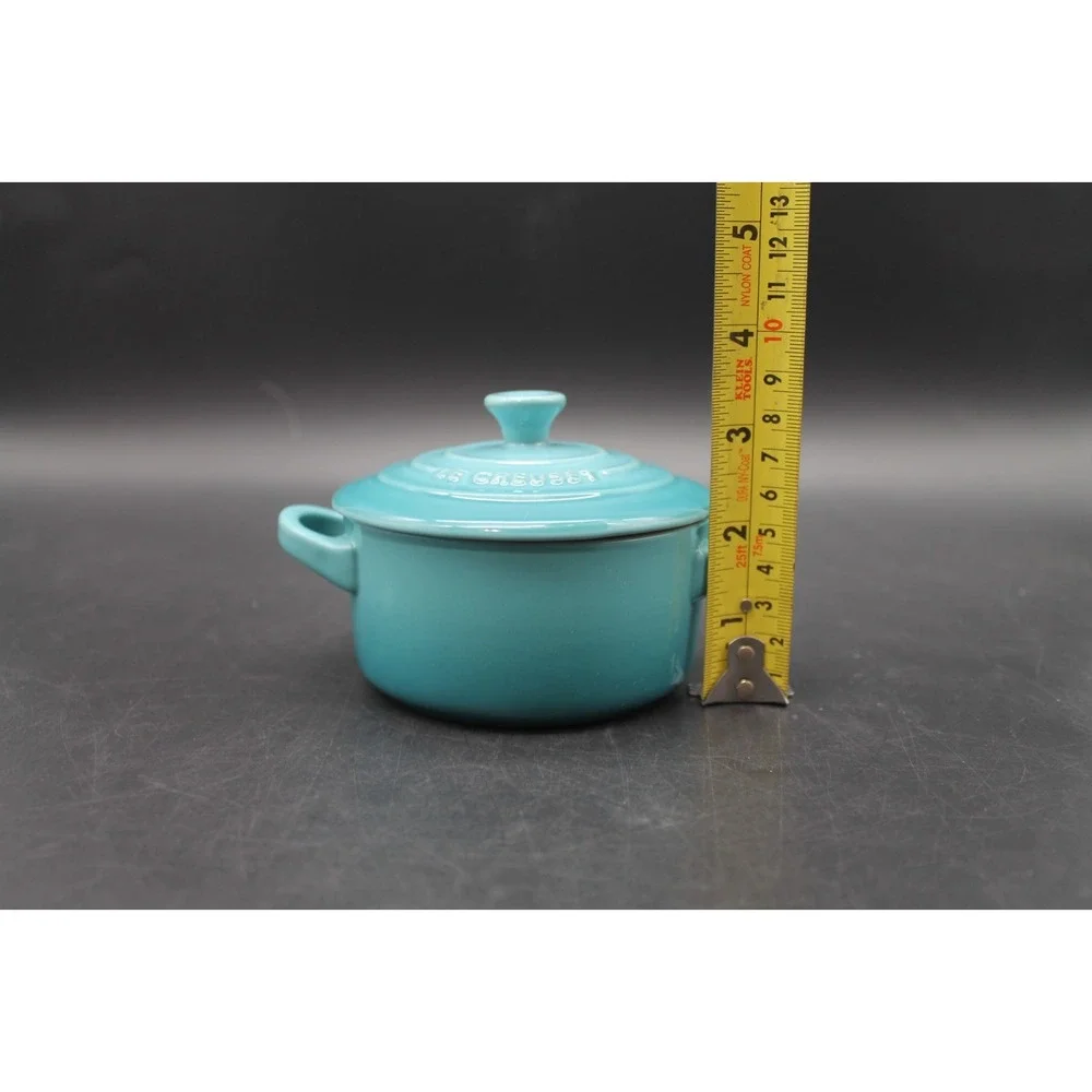 Le Creuset 8 Oz Caribbean Petite Round Individual Casserole Mini Cocotte Blue